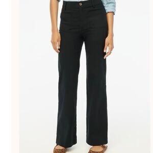 J.Crew Black Chino Wide Leg Pants High Rise Cotton Workwear Trousers Size 31